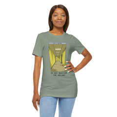 Do Not Question The Hallway T-Shirt — Retro Yellow Corridor Graphic Tee