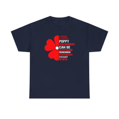 Memorial Day Poppy Tee, For Those Who Fought For Me, Unisex Cotton Tee
