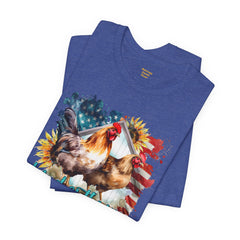 Land Of The Free RANGE Chicken Graphic, Unisex Jersey Short Sleeve Tee