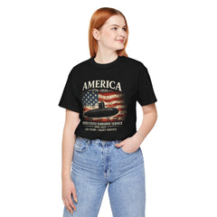 America 250th Submarine 125th Flag T-Shirt — Vintage USA Military Tee