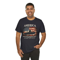 America 250th Submarine 125th Flag T-Shirt — Vintage USA Military Tee