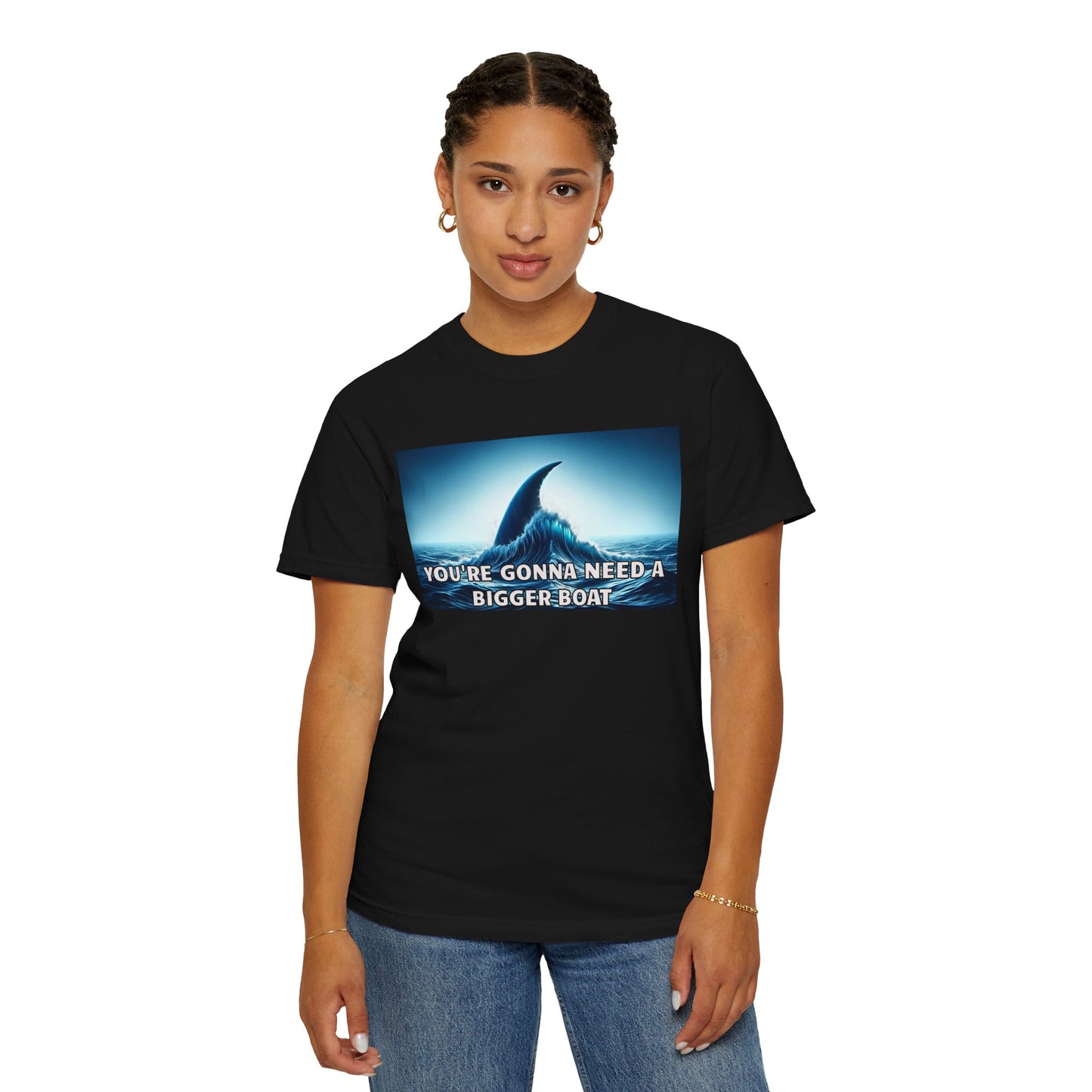 Jaws Movie  Influenced shark fin quote Mural Graphic - Unisex Comfort Colors Shirt