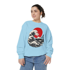 Japanese Wave and Red Sun Comfort Colors Sweatshirt