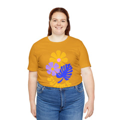Summer Floral Tee — Retro Flowers & Monstera Design