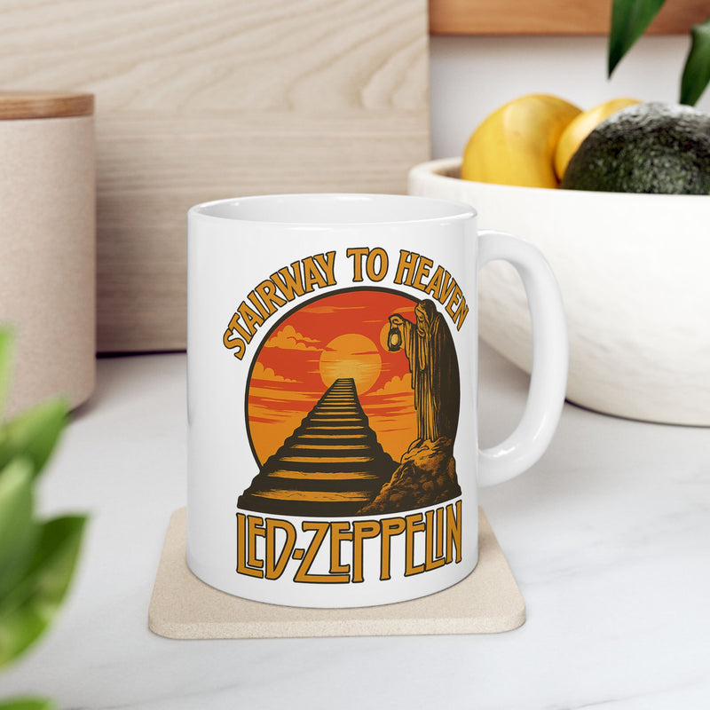 Vintage-Inspired Ceramic Mug for Coffee Lovers, Get The Led Out, Retro Classic Rock Mug