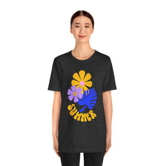 Summer Floral Tee — Retro Flowers & Monstera Design