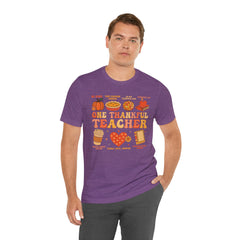 One Thankful Teacher T‑Shirt – Fall and Thanksgiving  Teacher Appreciation Tee