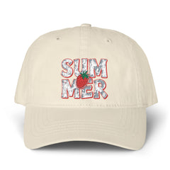 Women's SUMMER STRAWBERRY Pigment-Dyed Cap with Fashion Undervisor (Embroidery)