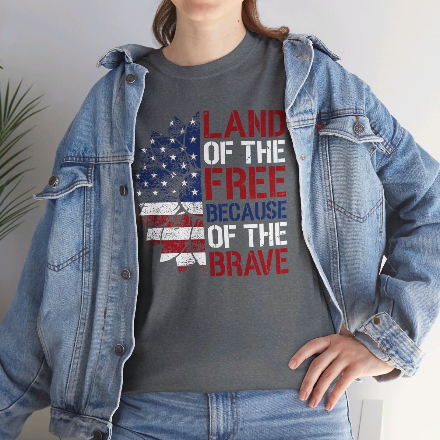 Land Of The Free Because Of The Brave - Unisex Cotton Tee