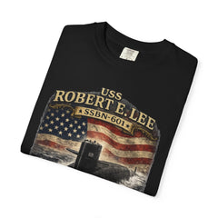 USS Robert E Lee SSBN 601 Submarine T-Shirt with a quote from its namesake