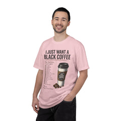I Just Want a Black Coffee T-Shirt — Funny Barista List Graphic Tee for Coffee Lovers