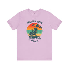 Beach Reading Lover Unisex Tee, Summer Shirt, Lost in a Book T-Shirt, Gift for Bookworms, Vacation Style, Relaxed Fit
