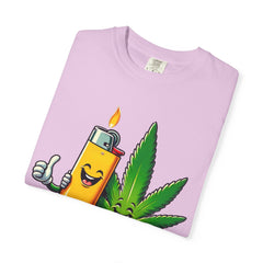Vintage 'Lighter & Weed' Graphic T-Shirt — Relaxed Stoner/Cannabis Tee