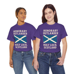 Honorary Outlander Heavy Cotton Tee, Holy Loch Scotland Shirt, Outlander Fan Gift, Casual Tee, Travel Souvenir, Unisex T-Shirt