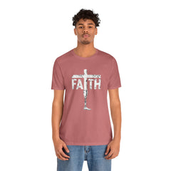 Faith Cross Prosthetic Leg T‑Shirt — Amputee Inspirational Christian Tee