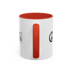 Peace Love Mahjong - 11 oz Accent Coffee Mug,Mahjong mug,mahjong player gift,strategy game present,tabletop lover cup,nerd culture mug