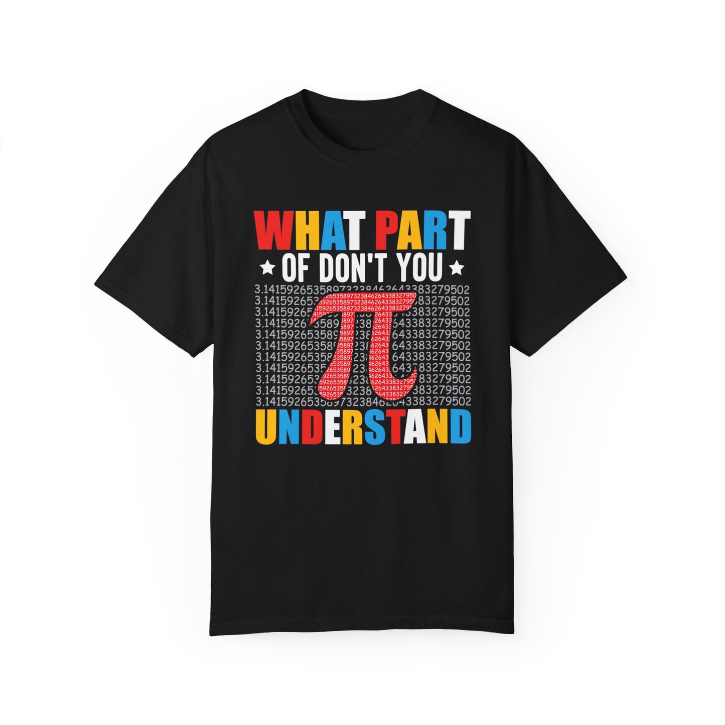 Funny What Part of  π  Pi Don't You Understand, Comfort Colors Unisex Garment-Dyed T-shirt