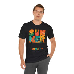 Summer Graphic Tee — Colorful Tropical "SUMMER" Typography T-Shirt
