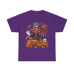 Freaky And Feral Halloween Raccoon! Graphic Unisex Heavy Cotton Tee