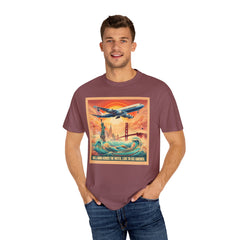 Vintage-Inspired Travel T-Shirt - 'Take a Jumbo Across the Water, Like to See America'