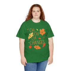 Changes Fall Leaves Graphic - Unisex Heavy Cotton Tee