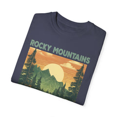 Rocky Mountains Colorado Graphic, Comfort Colors Soft Relaxed Fit Unisex Garment-Dyed T-shirt