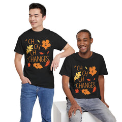 Changes Fall Leaves Graphic - Unisex Heavy Cotton Tee