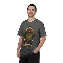 Graphic T-Shirt — Vintage WWII General George Patton Binoculars Design with "Rommel You Magnificent Bastard" Text