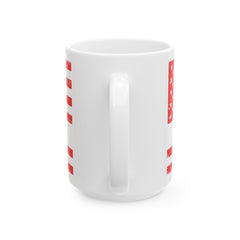 Patriotic Red Friday Flag Ceramic Mug – Distressed American Flag Coffee Cup (11oz & 15oz)