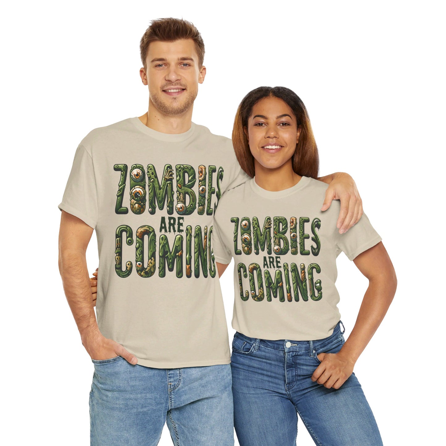 ZOMBIES ARE COMING! Graphic Unisex Heavy Cotton Tee