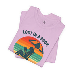 Beach Reading Lover Unisex Tee, Summer Shirt, Lost in a Book T-Shirt, Gift for Bookworms, Vacation Style, Relaxed Fit
