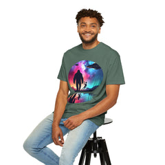 Bigfoot & Alien Nightscape T-Shirt — Sasquatch UFO Graphic Tee