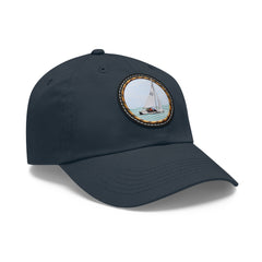 Hempstead Bay Sailing Club Leather Patch Dad Hat — Flying Scot Embroidered Round Patch