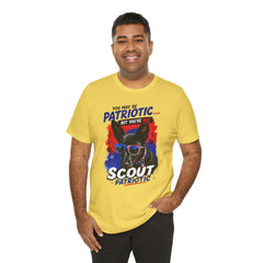 Personalized With Your Dogs Image and Name Patriotic Unisex Jersey Short Sleeve Tee
