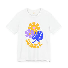 Summer Floral Tee — Retro Flowers & Monstera Design