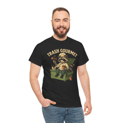 Trash Gourmet Unisex Heavy Cotton Tee, Funny Graphic T-Shirt, Quirky Casual Wear, Unique Gift for Food Lovers, Eco-Friendly Apparel