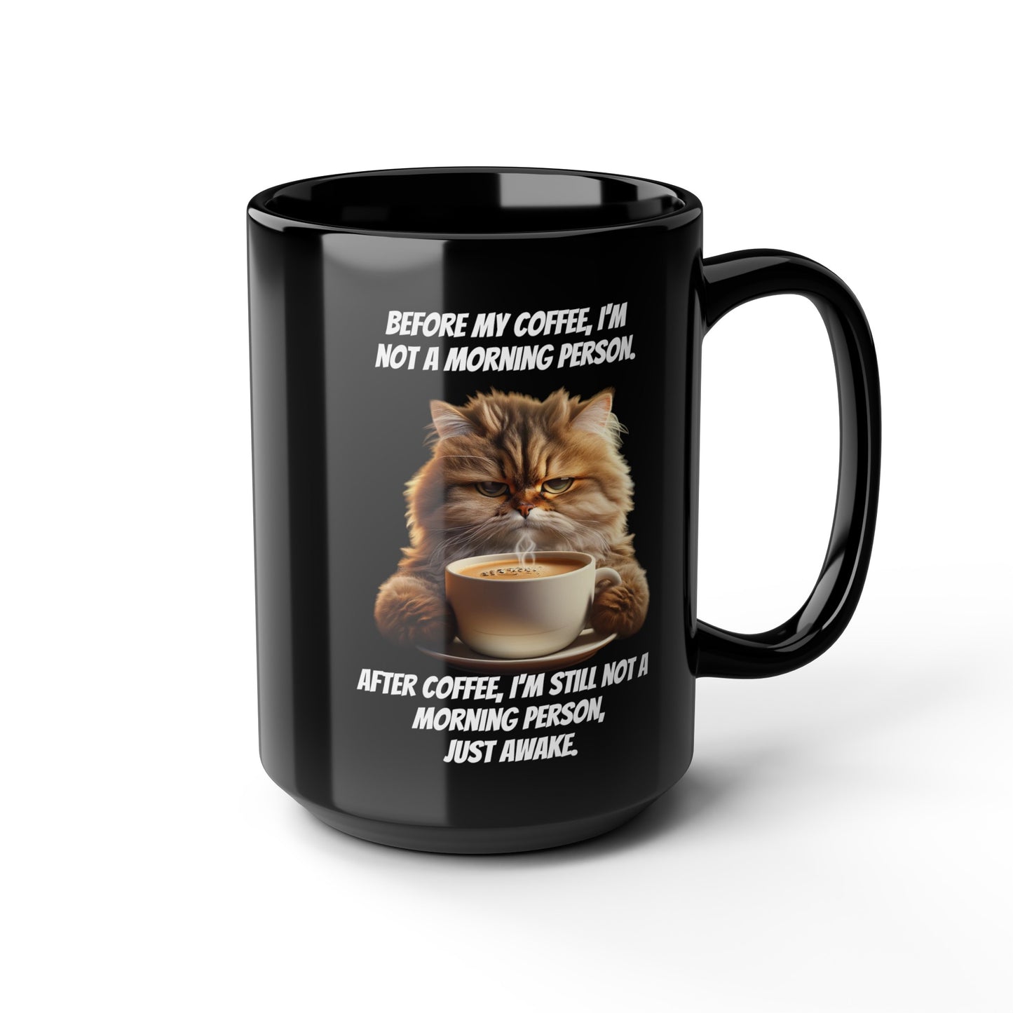 Grumpy Cat Not A Morning Person Quote Mug, 15 oz