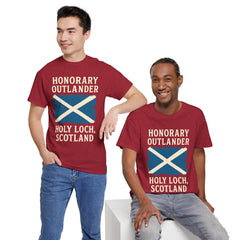 Honorary Outlander Heavy Cotton Tee, Holy Loch Scotland Shirt, Outlander Fan Gift, Casual Tee, Travel Souvenir, Unisex T-Shirt