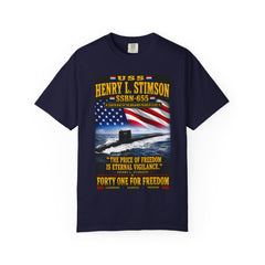 USS Henry L. Stimson SSBN-655 Submarine T-Shirt – 'The Price of Freedom Is Eternal Vigilance' Navy Tribute