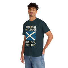 Honorary Outlander Heavy Cotton Tee, Holy Loch Scotland Shirt, Outlander Fan Gift, Casual Tee, Travel Souvenir, Unisex T-Shirt