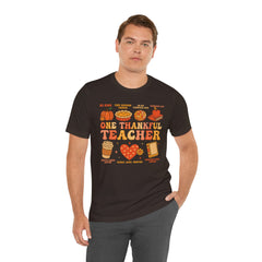 One Thankful Teacher T‑Shirt – Fall and Thanksgiving  Teacher Appreciation Tee