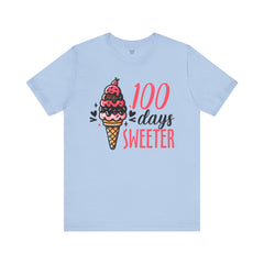 100 Days of School Unisex Tee | Elementary School, Ice Cream, Teacher Apparel