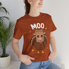 Funny Thanksgiving Turkey Moo T‑Shirt - Unisex Tee