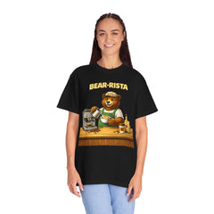 Bear‑Rista Coffee T‑Shirt — Cute Barista Bear Graphic Tee