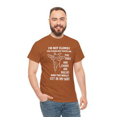 Clumsy Funny Goat Graphic Tee | Unisex Heavy Cotton Tee | Great Gift for Animal Lovers, Birthdays, Casual Wear, Humorous Gifts, Everyday Style