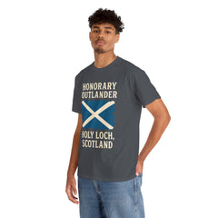Honorary Outlander Heavy Cotton Tee, Holy Loch Scotland Shirt, Outlander Fan Gift, Casual Tee, Travel Souvenir, Unisex T-Shirt