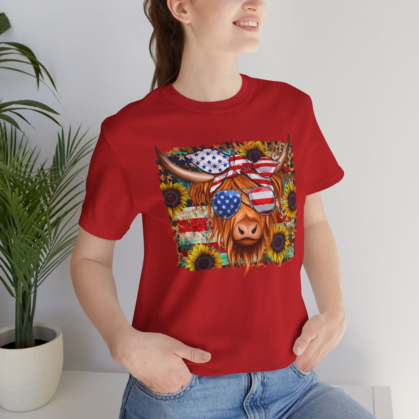 Patriotic Heifer Cow Unisex Jersey Short Sleeve Tee