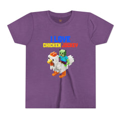 Youth I Love Chicken Jockey Tee - Fun Gamer T-Shirt for Kids
