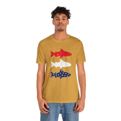 Patriotic Trout T-Shirt — Red White & Blue Fish Tee