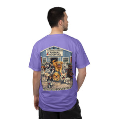 Front Logo Back Graphic Baldwin Harbor Animal Hospital "Who Let the Dogs Out?" Graphic Tee